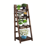 Yaheetech Rustic Folding Ladder Shelf- 4 Tier