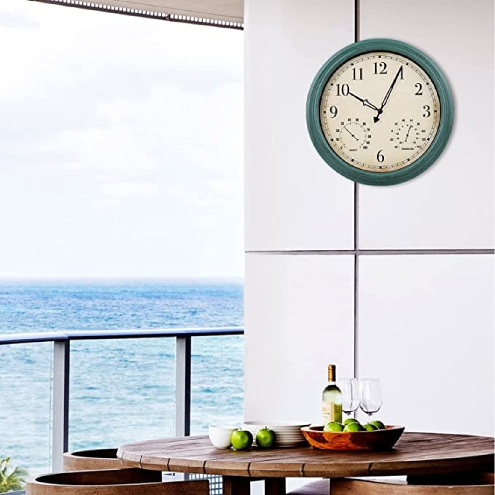 Yum Tim Vintage Wall Clock- Waterproof- Green