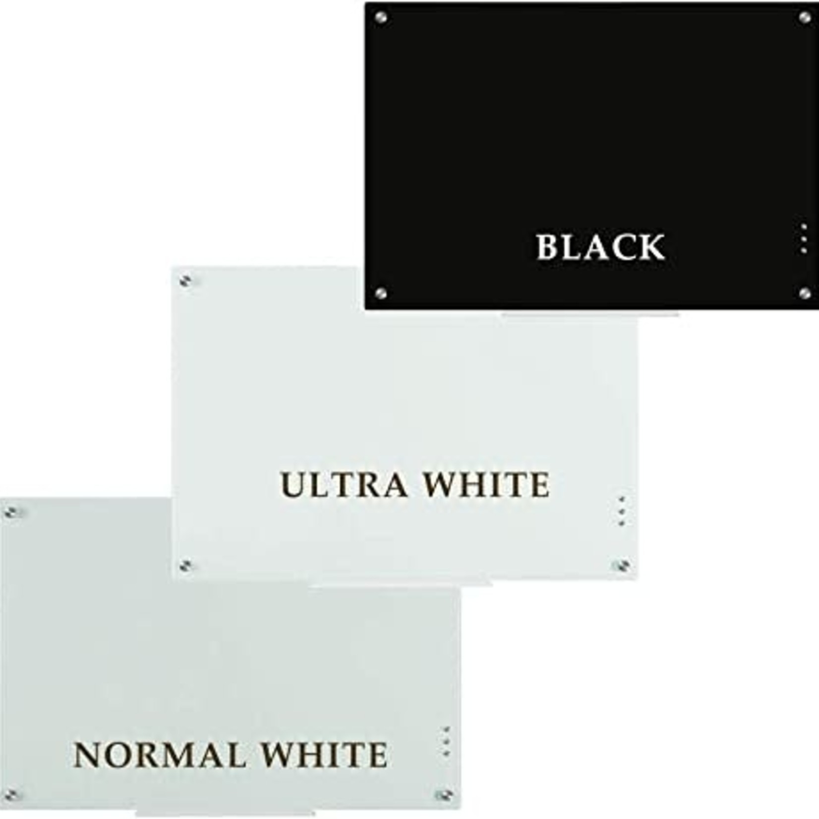 Queen Link Magnetic Glass Board- Dry Erase- 24x 18 Inches- Black