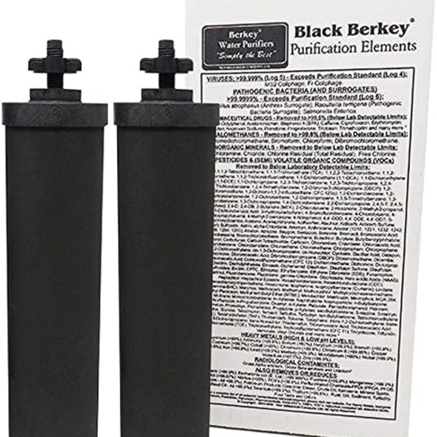 Berkey Travel Water Filter- Stainless Steel- With 2 Berkey Elements- Black