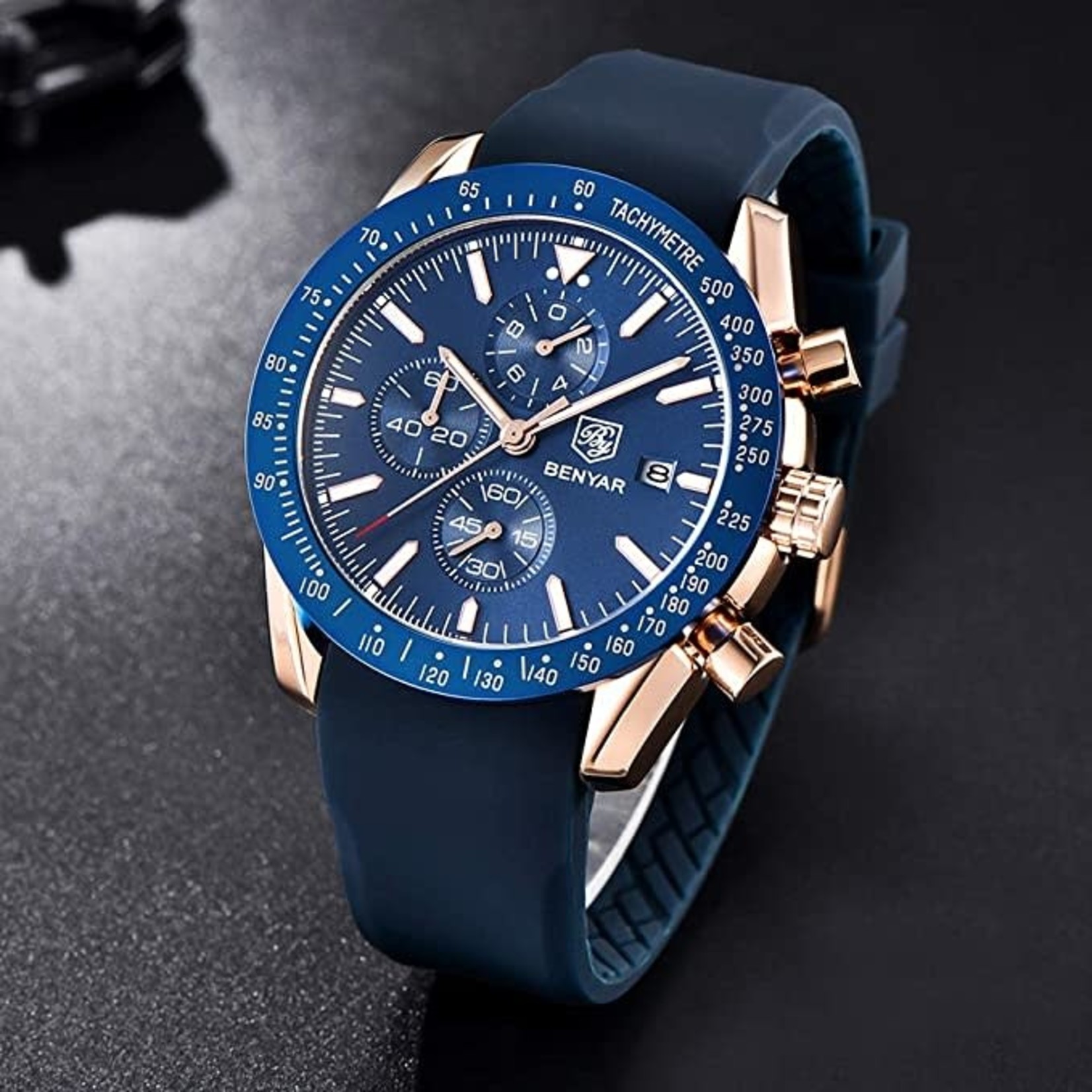 Benyar Men's Wrist Watch- Silicone Strap