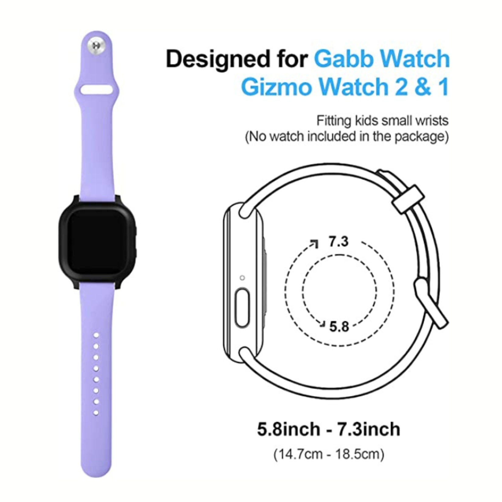 New Journey Gabb Watch Band Replacement for Kids- Purple