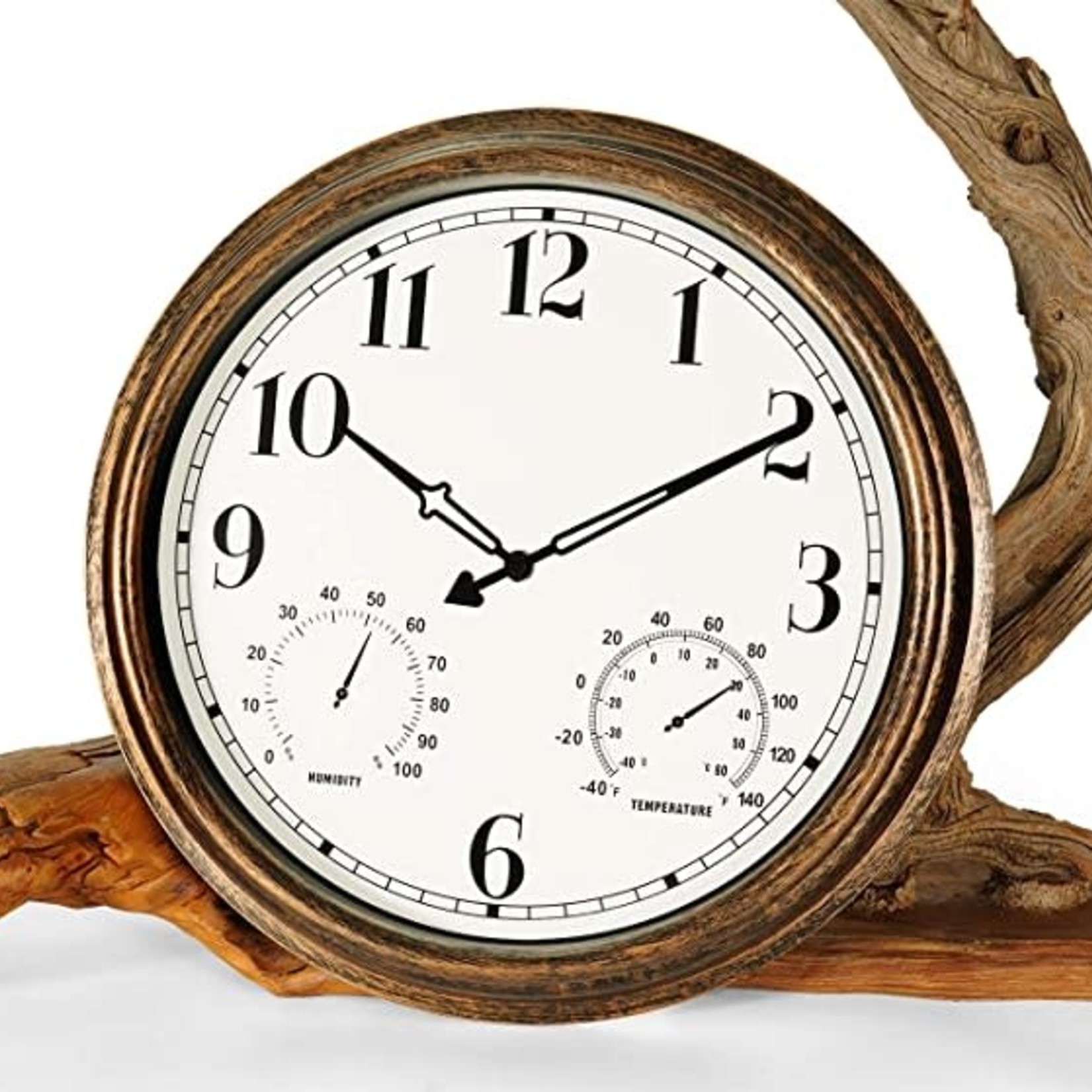 Smile Mary Outdoor Wall Clock- 16 Inch- Bronze