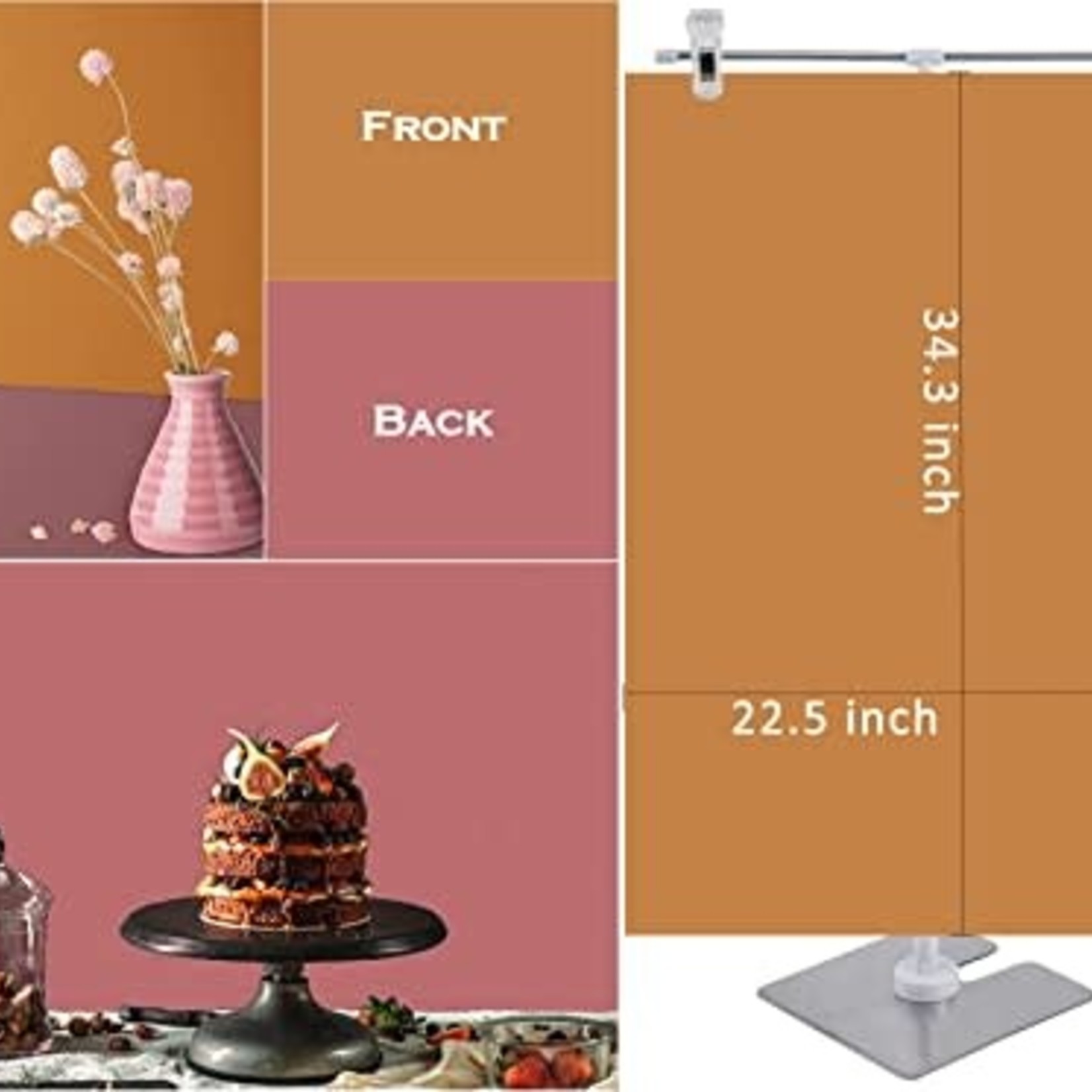 Zyck Tech Photo Tabletop Backdrops With Stand- 7 Pieces- 14 Patterns