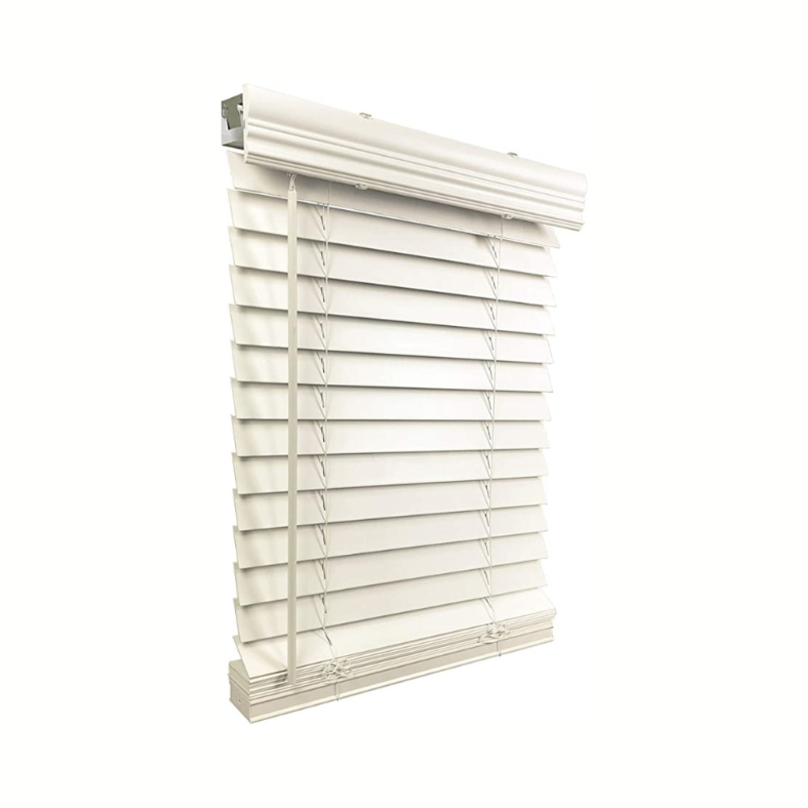 US Window & Floor 2" Cordless Window Blinds- Faux Wood- Smooth White