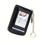 Imeetu RFID Credit Card Holder Wallet- Black Leather