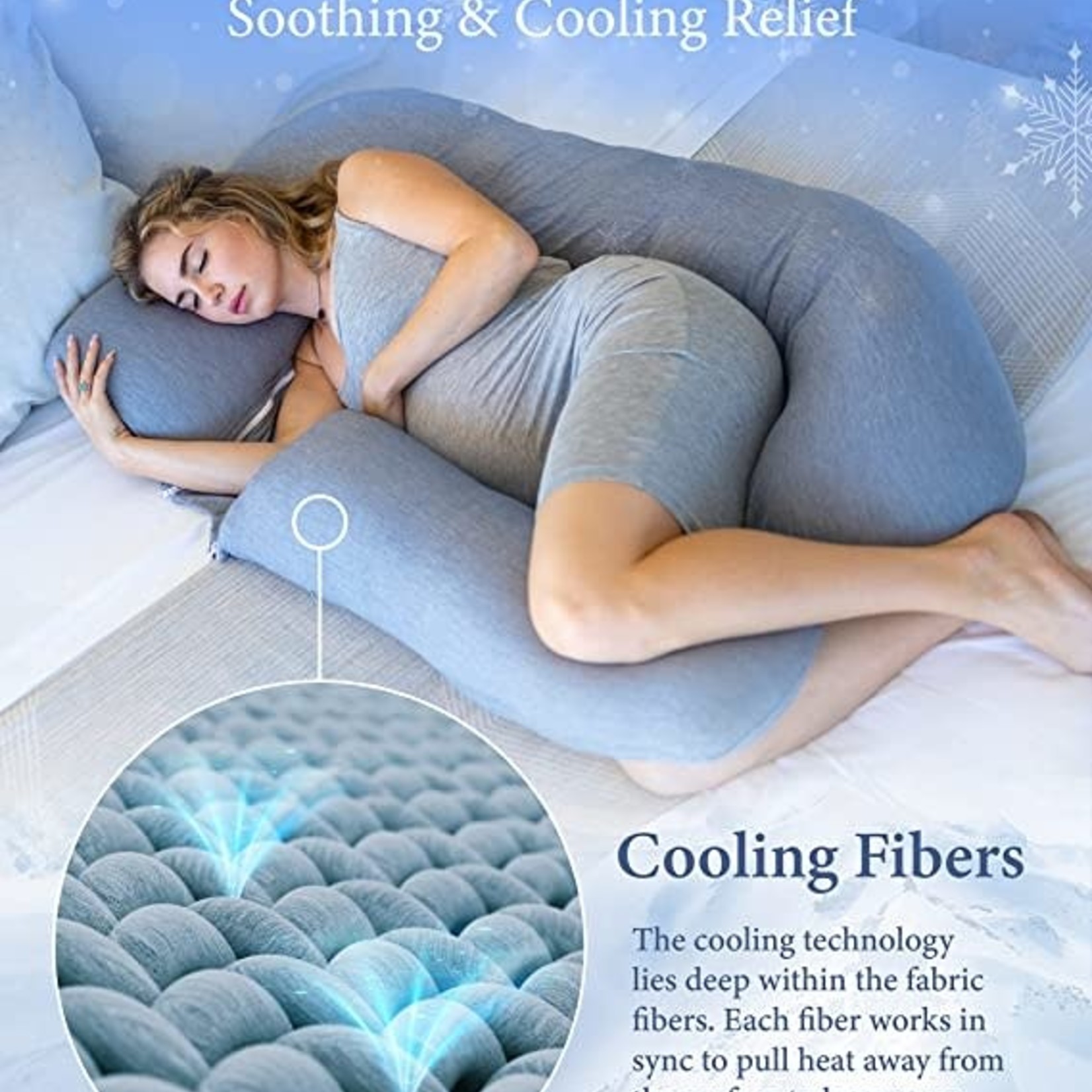 Comfortable U Shaped Cooling Fabric Pregnancy Pillow