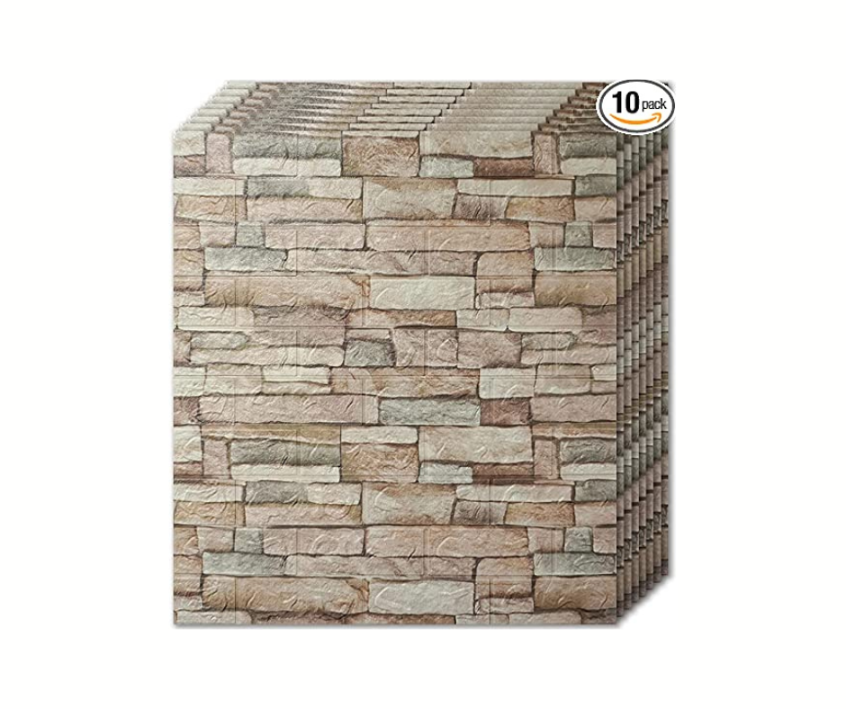 Wall Panels Set Of 10 Self Adhesive Natural Stone Top Notch DFW, LLC