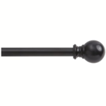 Kenney Window Curtain Rods- Ball Finials- Matte Black