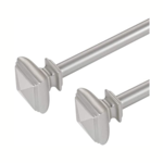 Turquoize Window Curtain Rods- 2 Pack- Nickel