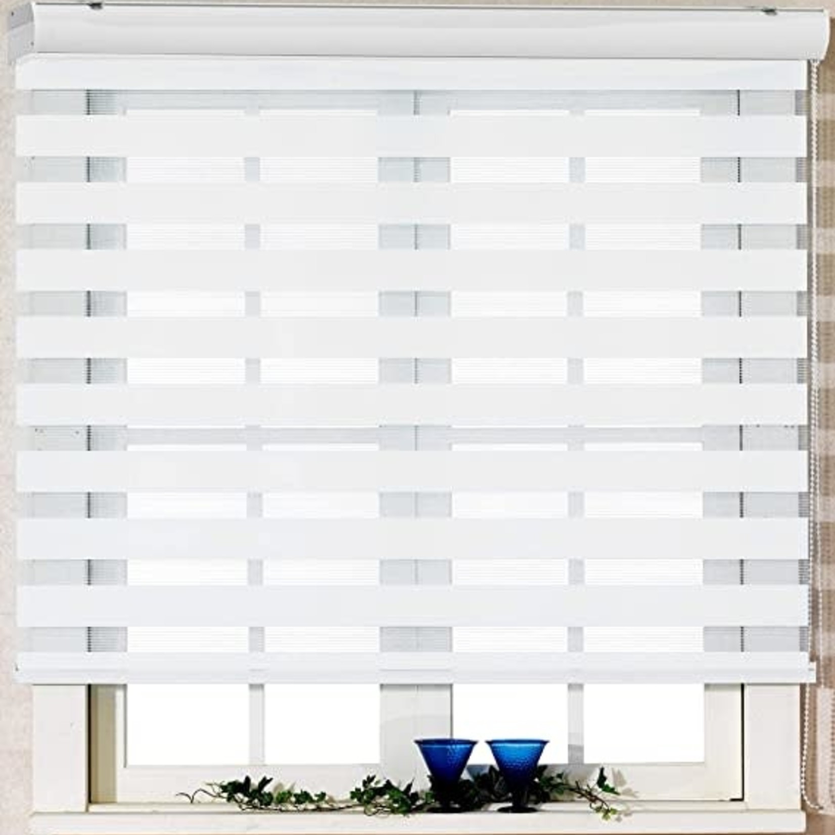 Foiresoft Roller Blinds- Dual Layer- White