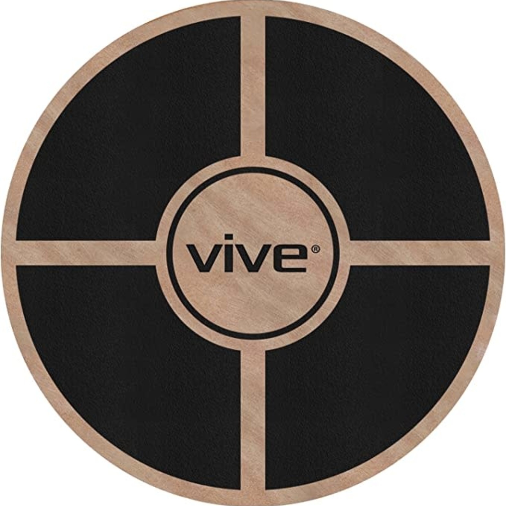 Vive Health Balance Board- Wood- Black Grip