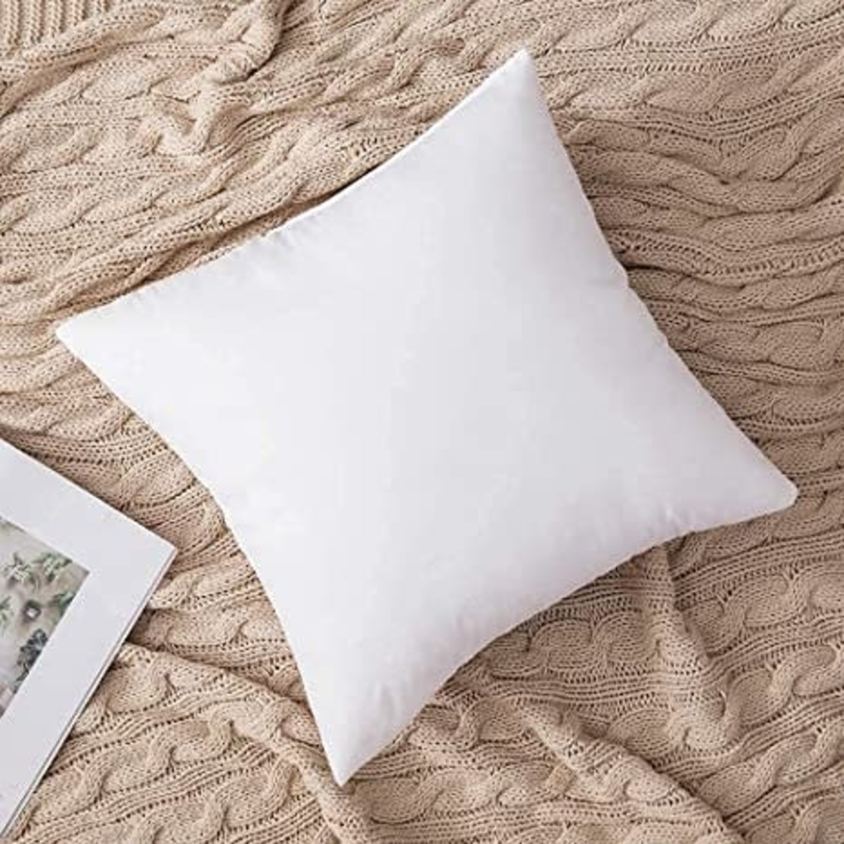 Miulee Throw Pillow 26x26 - White