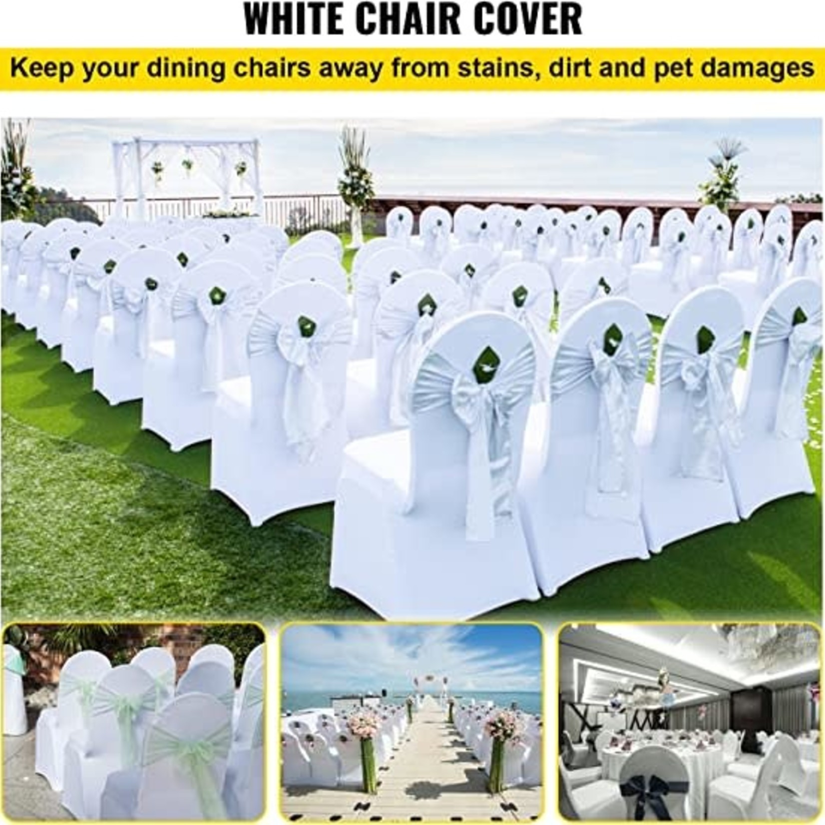 Vevor Chair Slipcovers- Set Of 34- White