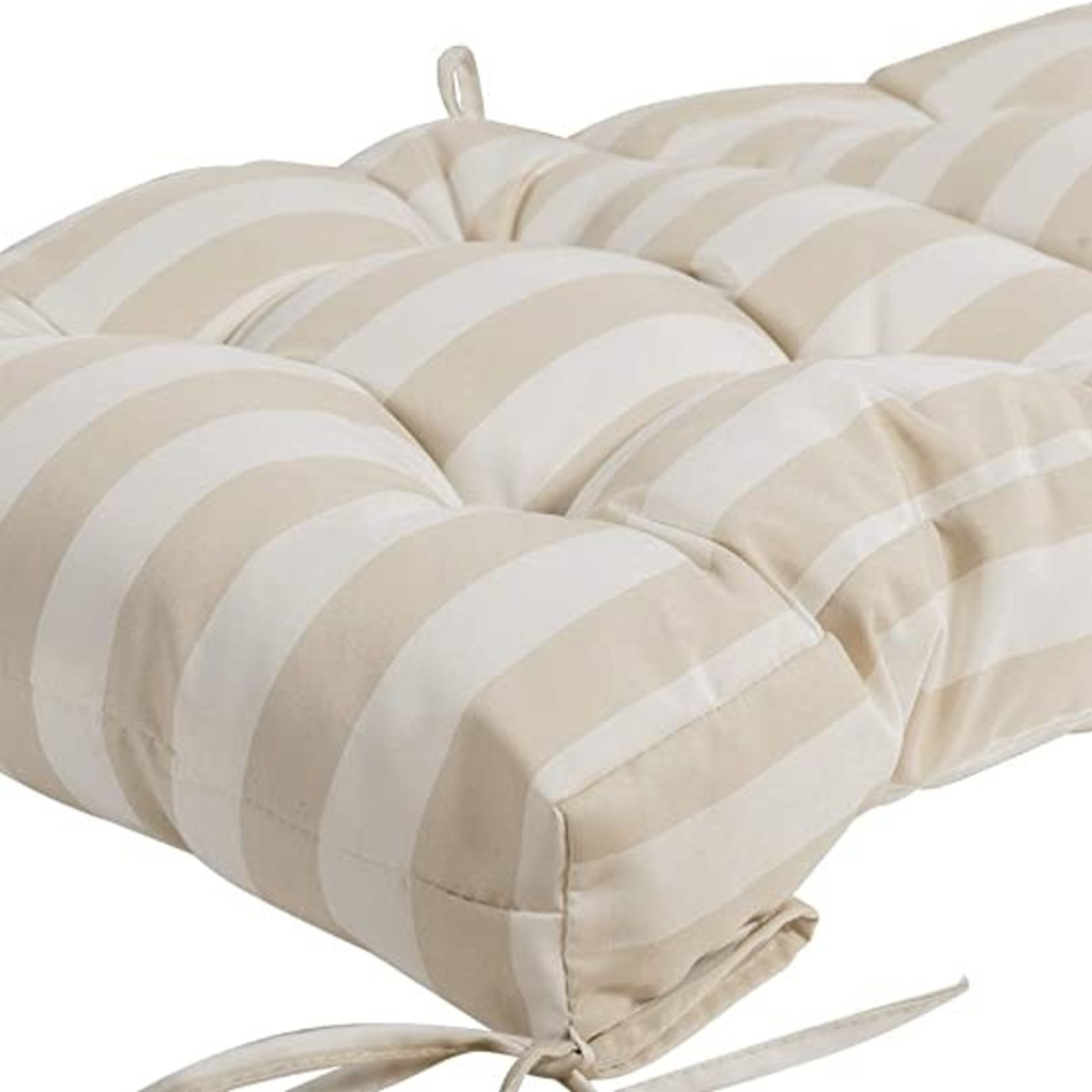 Qilloway Chair Cushion- Seat & Back- Khaki & White Stripe