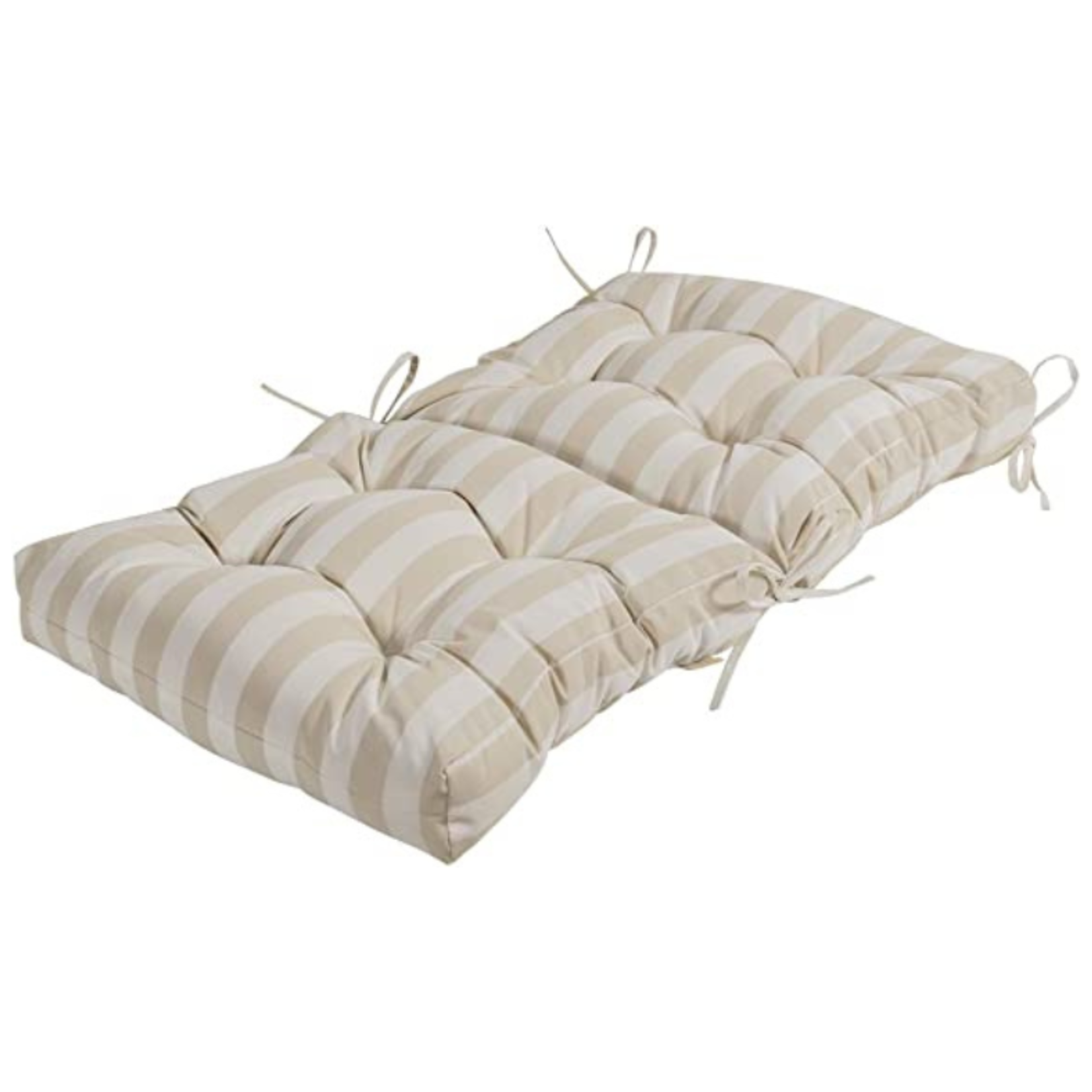 Qilloway Chair Cushion- Seat & Back- Khaki & White Stripe