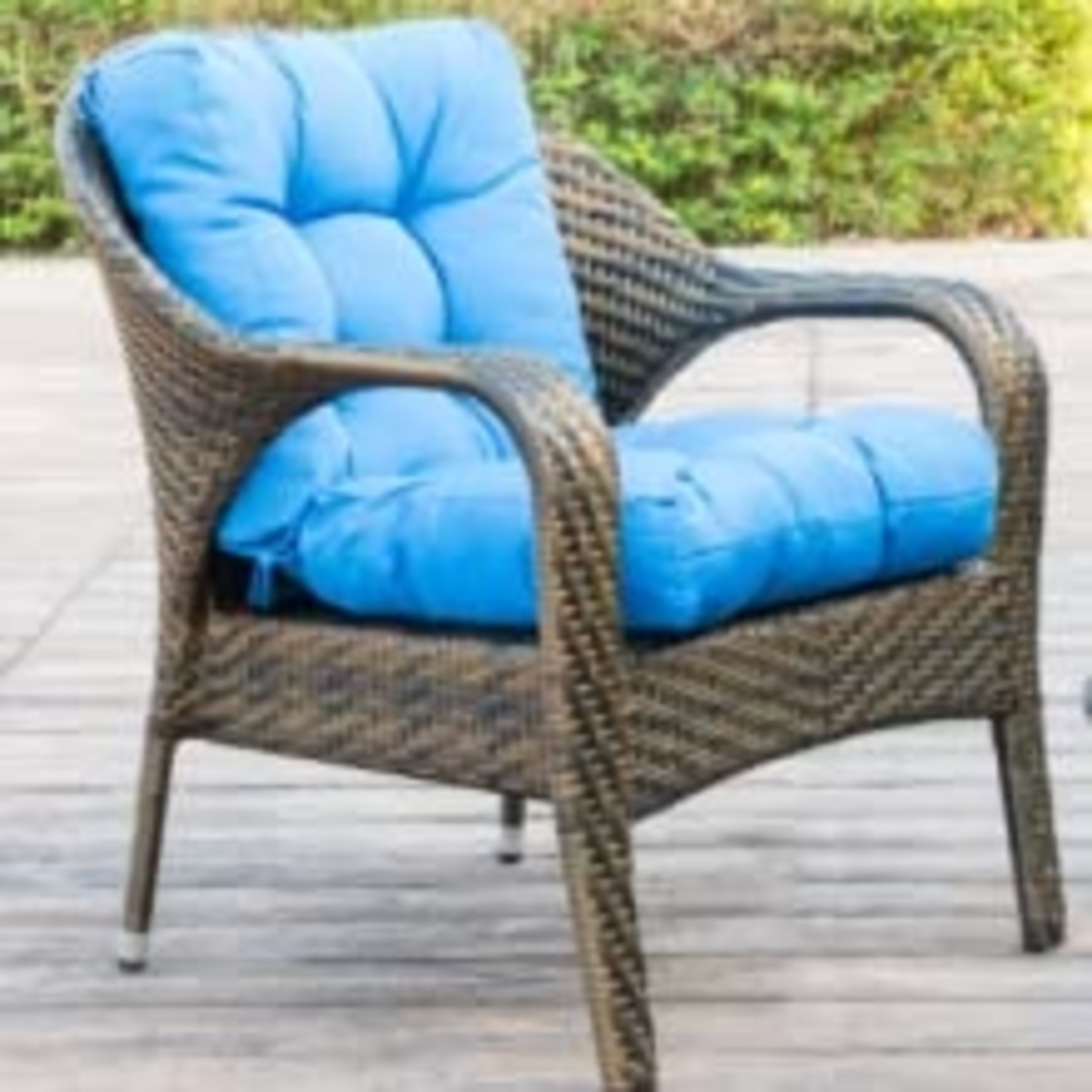 Qilloway Chair Cushion- Seat & Back- Khaki & White Stripe