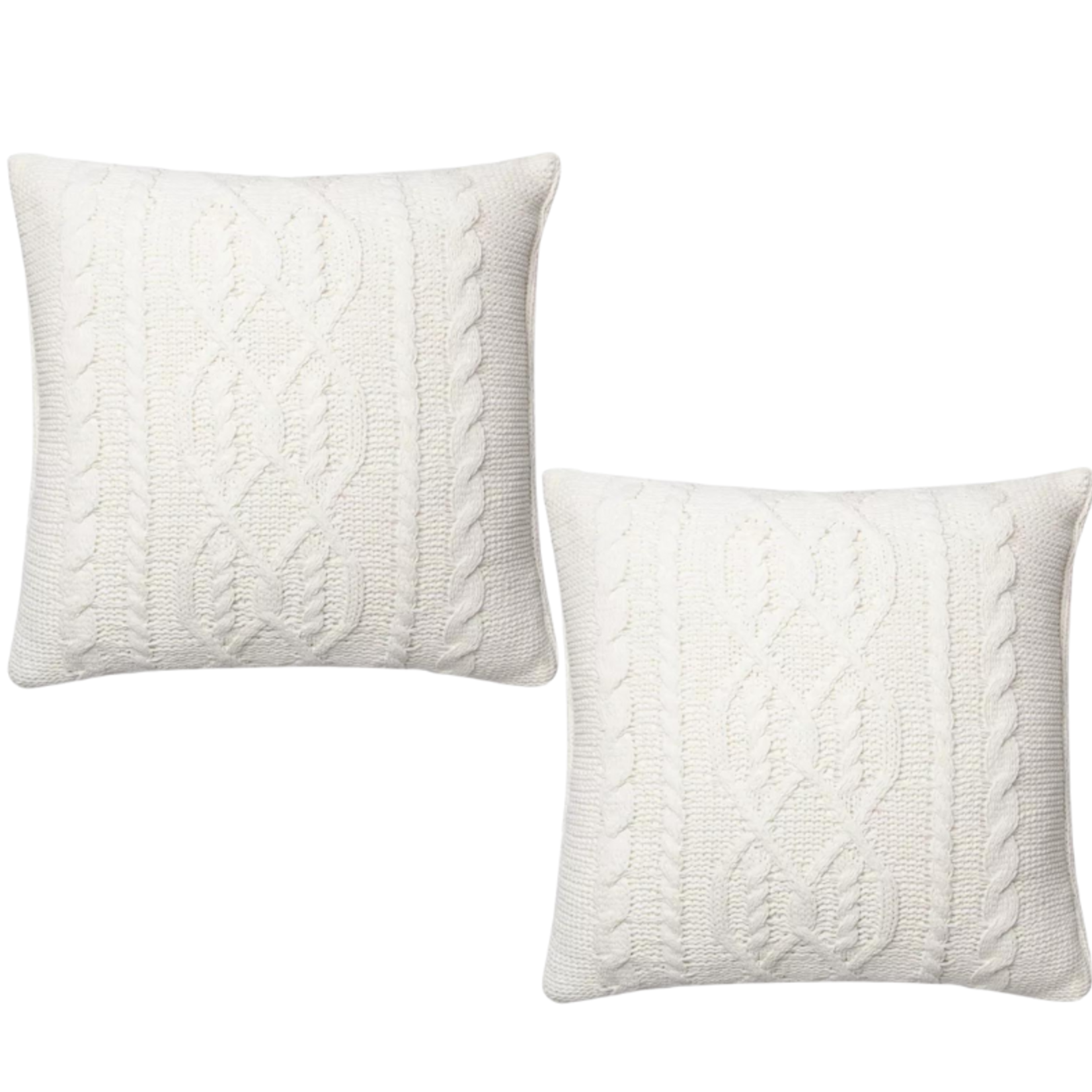 Threshold Oversized Cable Knit Chenille Throw Pillow Set 2- Cream