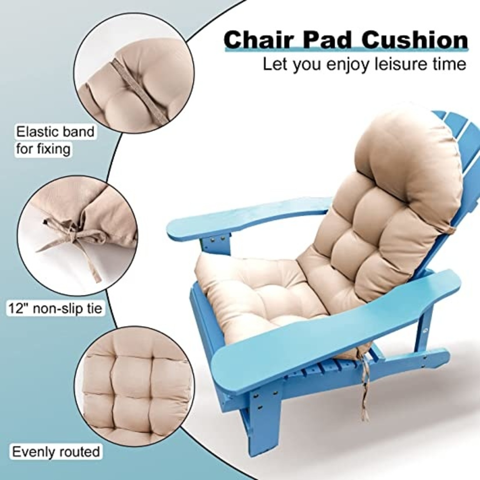 Chair Cushion- High Back- Beige - Top Notch DFW, LLC