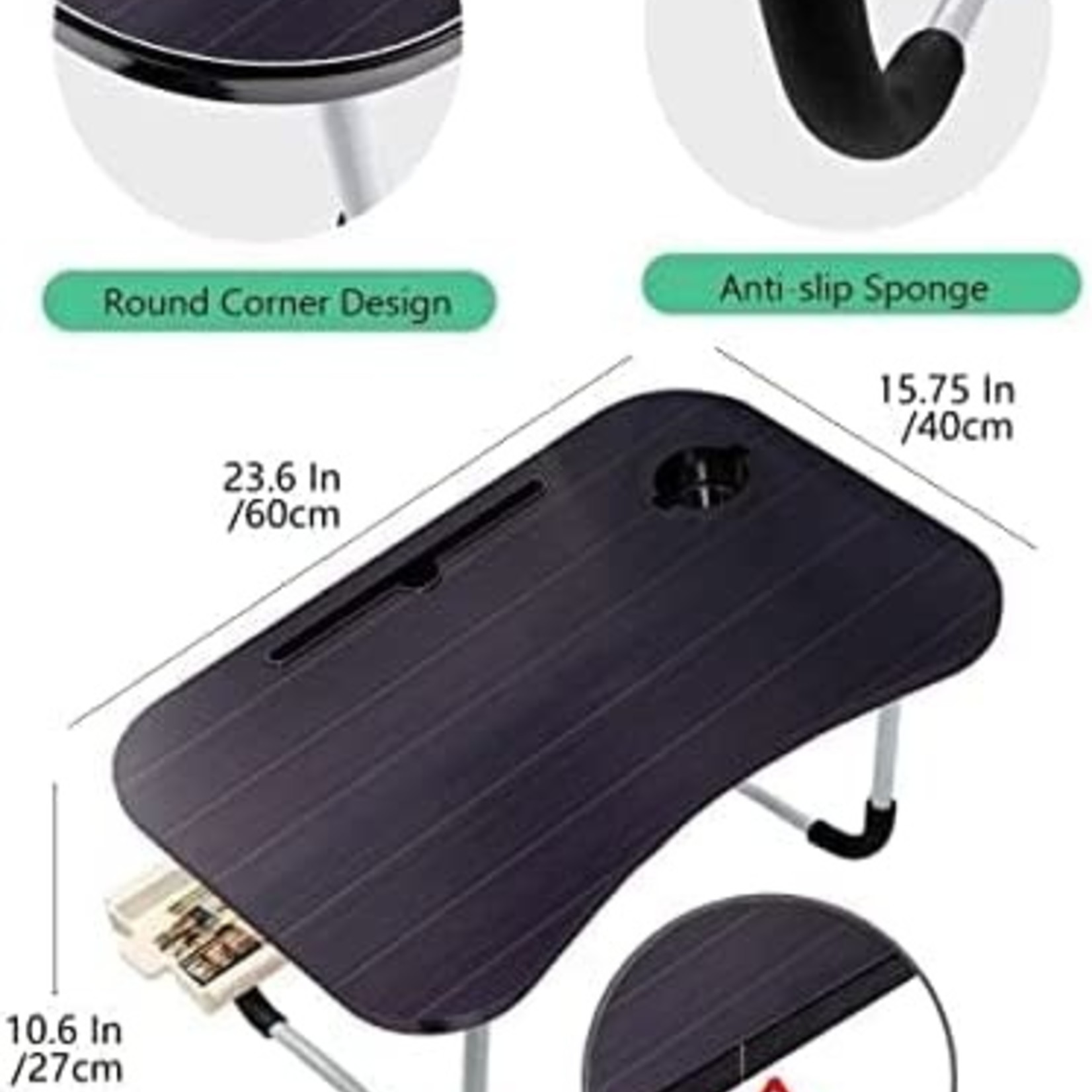 Mevyucr Laptop Desk Table- Foldable- Black