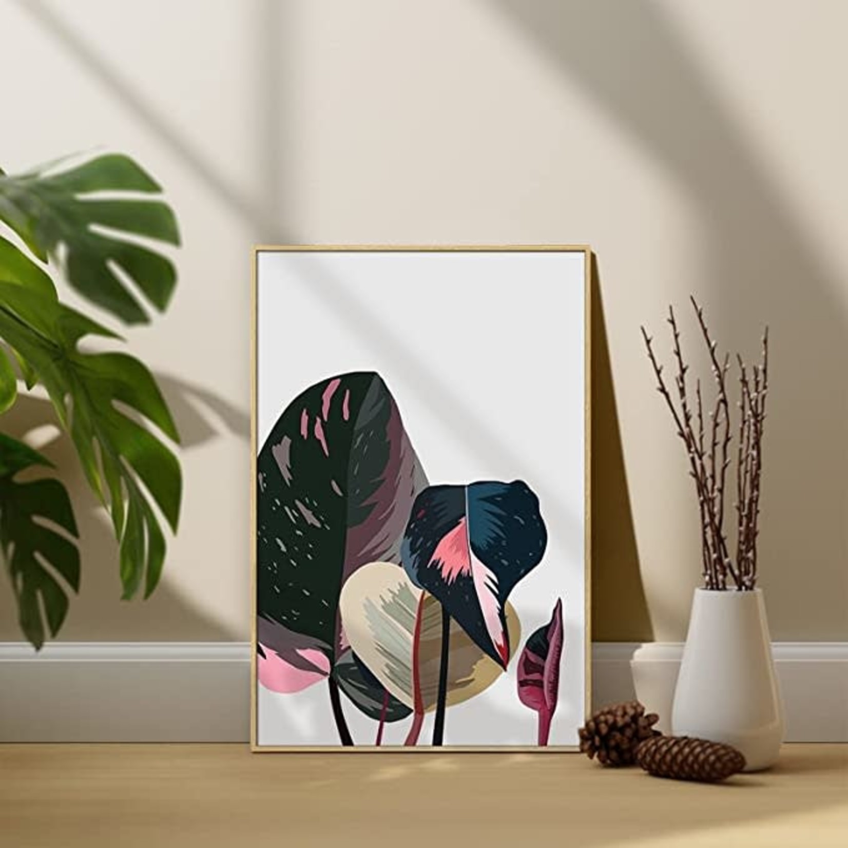 Artby Hannah Framed Print Art- 16x24 Inch- Botanical Leaf