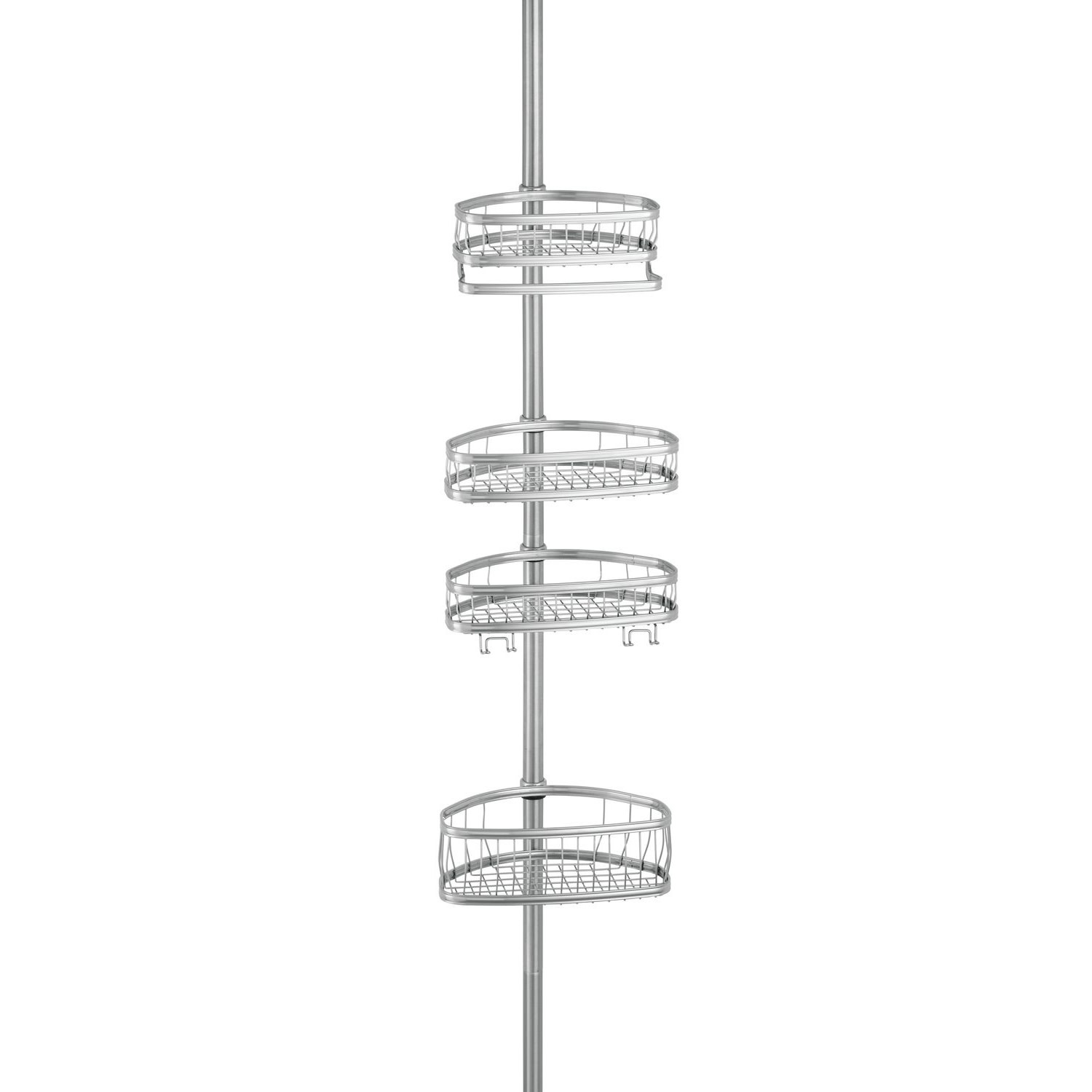 Tension Shower Caddy Metal Satin Silver Top Notch DFW, LLC