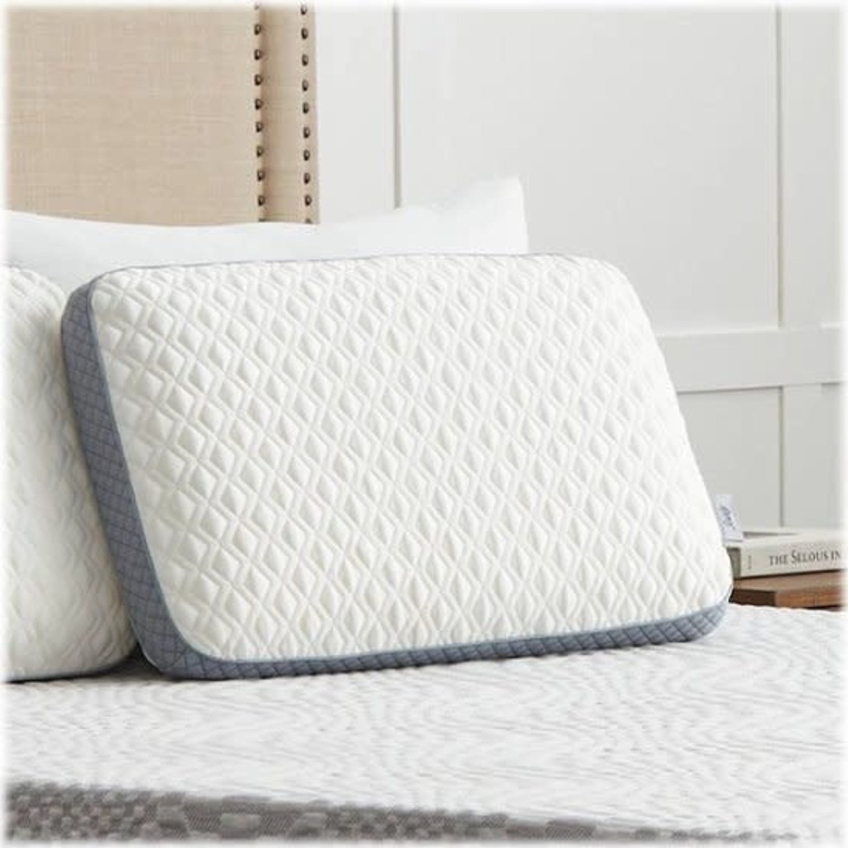 Sealy Bed Pillow- Memory Foam- Gray White