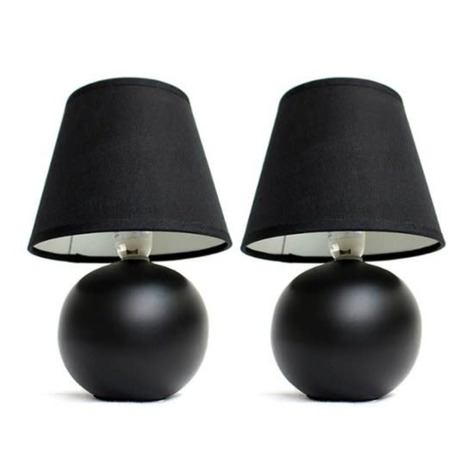 All The Rages, Inc Mini Ceramic Table Lamp- Set of 2- Black