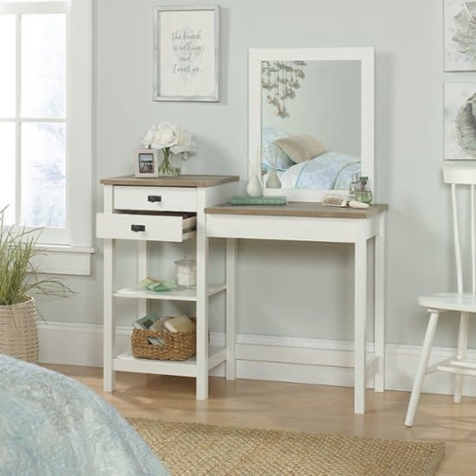 Sauder Cottage Road Vanity Dresser- Wood- White