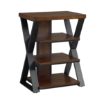 Whalen Furniture Tower Stand- Wood & Steel- Medium Brown Cherry