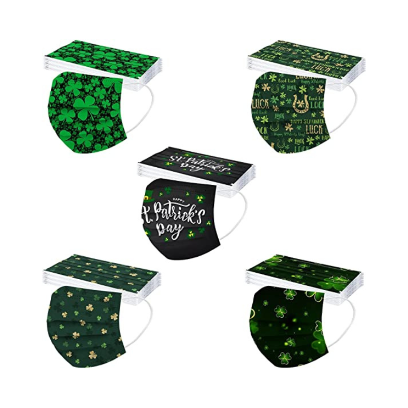 Blowest Face Masks- Child- Set Of 50- St. Patrick's Day Multi