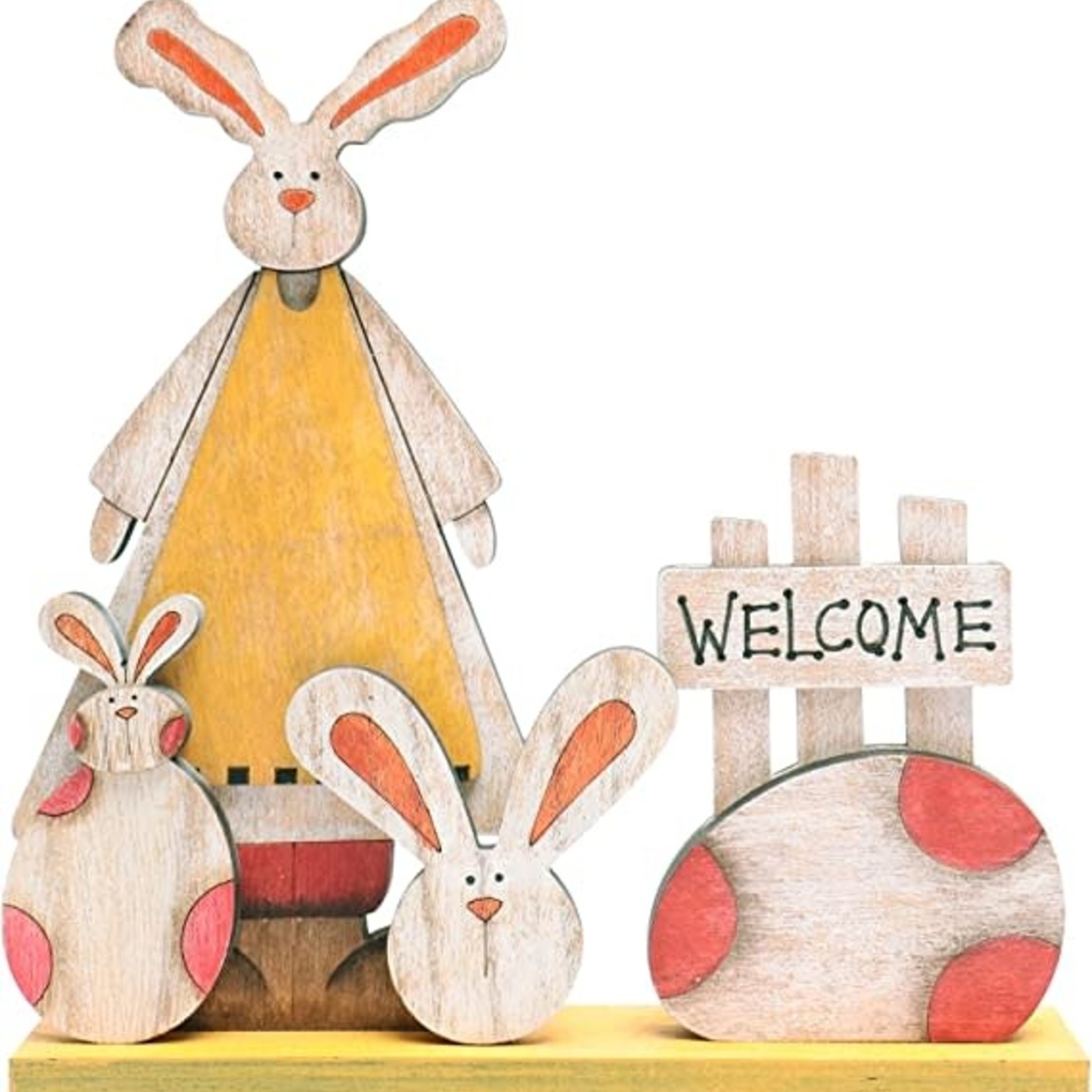 SY Super Bang Tabletop Easter Decoration- Rustic Wooden Bunny