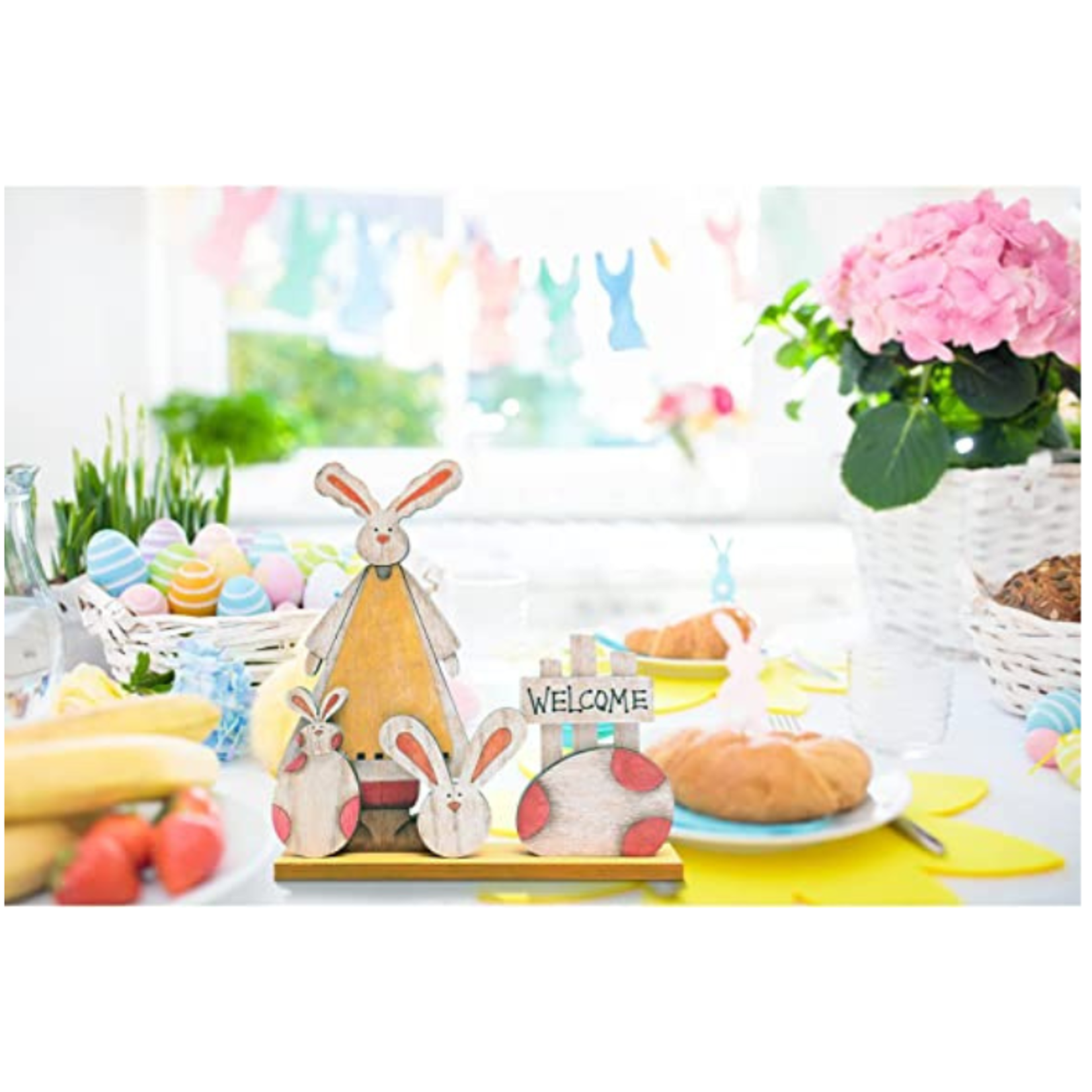 SY Super Bang Tabletop Easter Decoration- Rustic Wooden Bunny