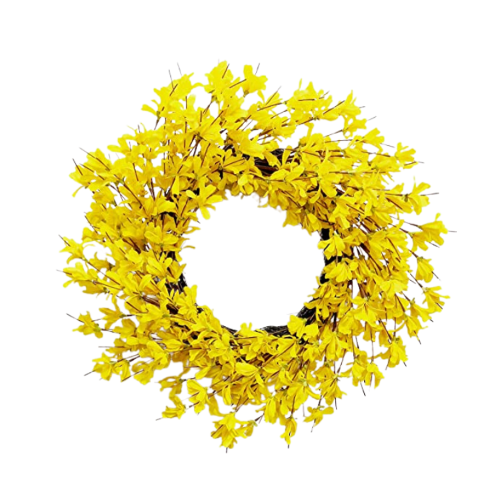 Huashen Grapevine Wreath- 24 Inch- Yellow Floral