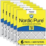 Nordic Pure AC Furnace Air Filters- 16x20x1- 6 Pack