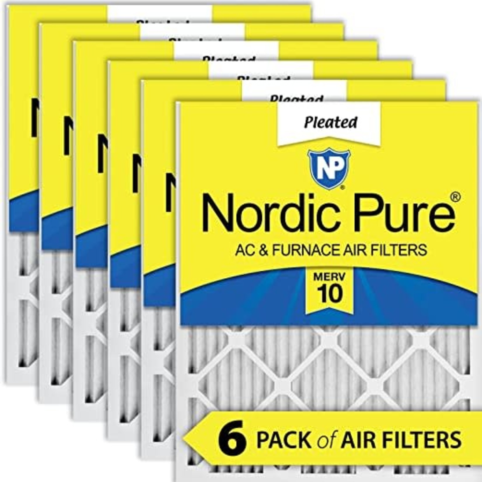 Nordic Pure AC Furnace Air Filters- 16x20x1- 6 Pack