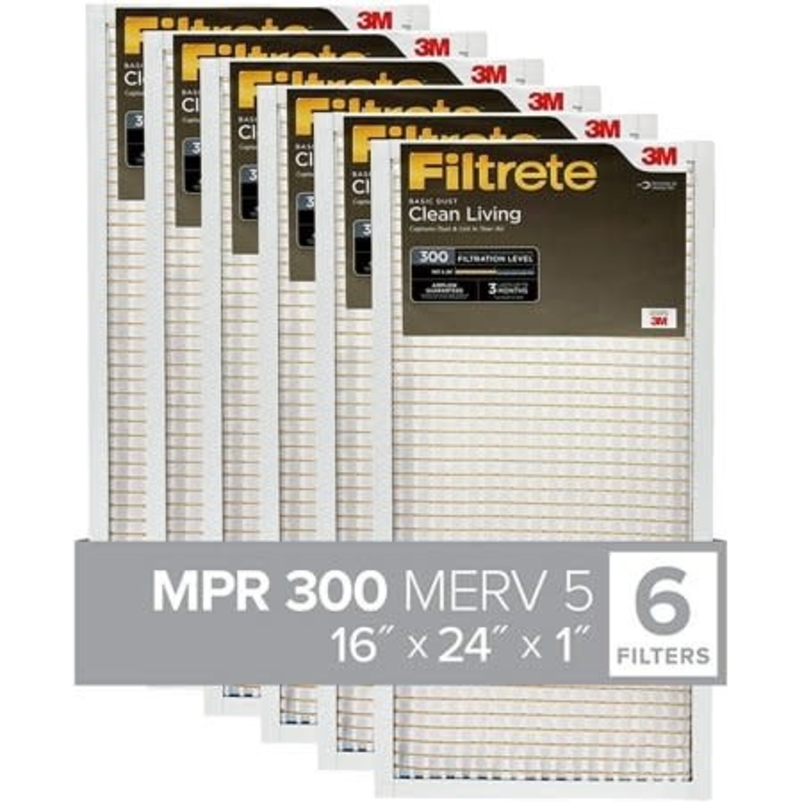Filtrete AC Furnace Air Filter- 16x24x1 Merv 5- 6 Pack
