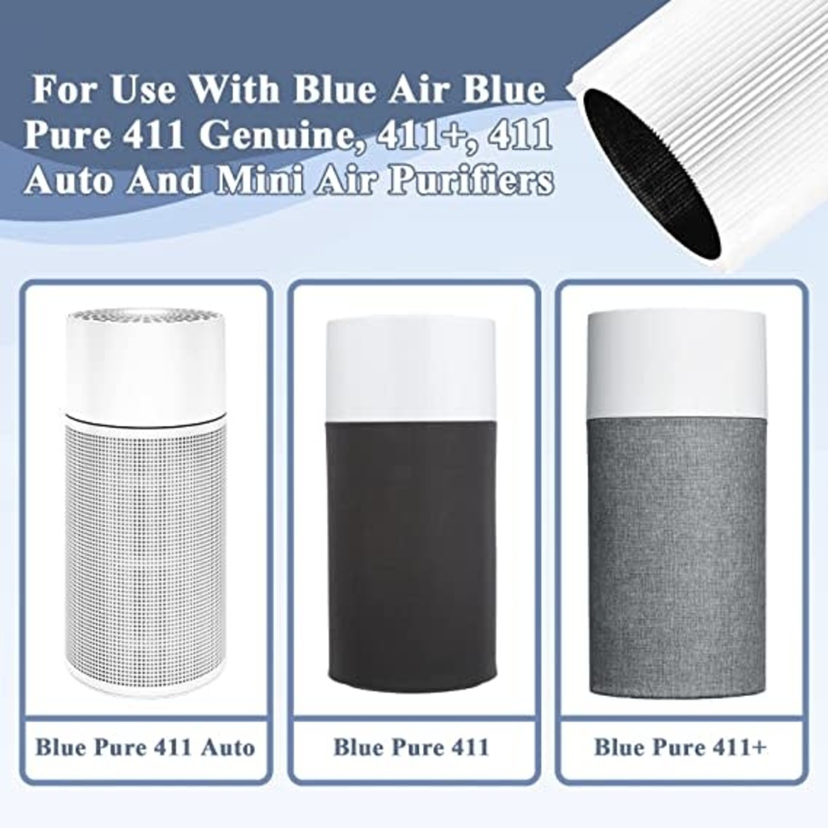 Funmit Blueair 411 Replacement Filter- 3 Pack