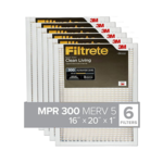 Filtrete AC Furnace Air Filter- 16 x 20 x1 Merv 5- 6 Pack