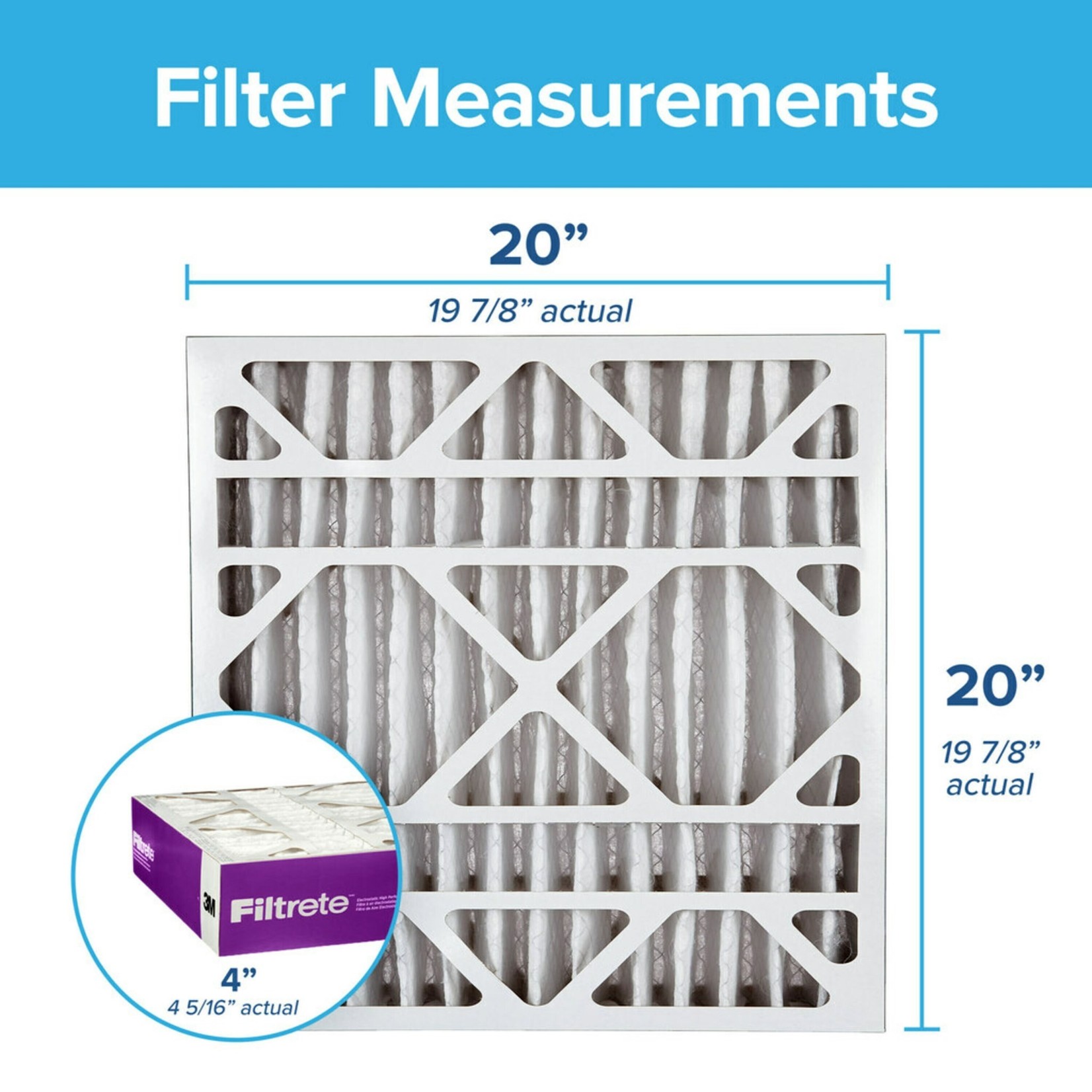 Filtrete AC Furnace Air Filter- 20x20x4 MERV 12