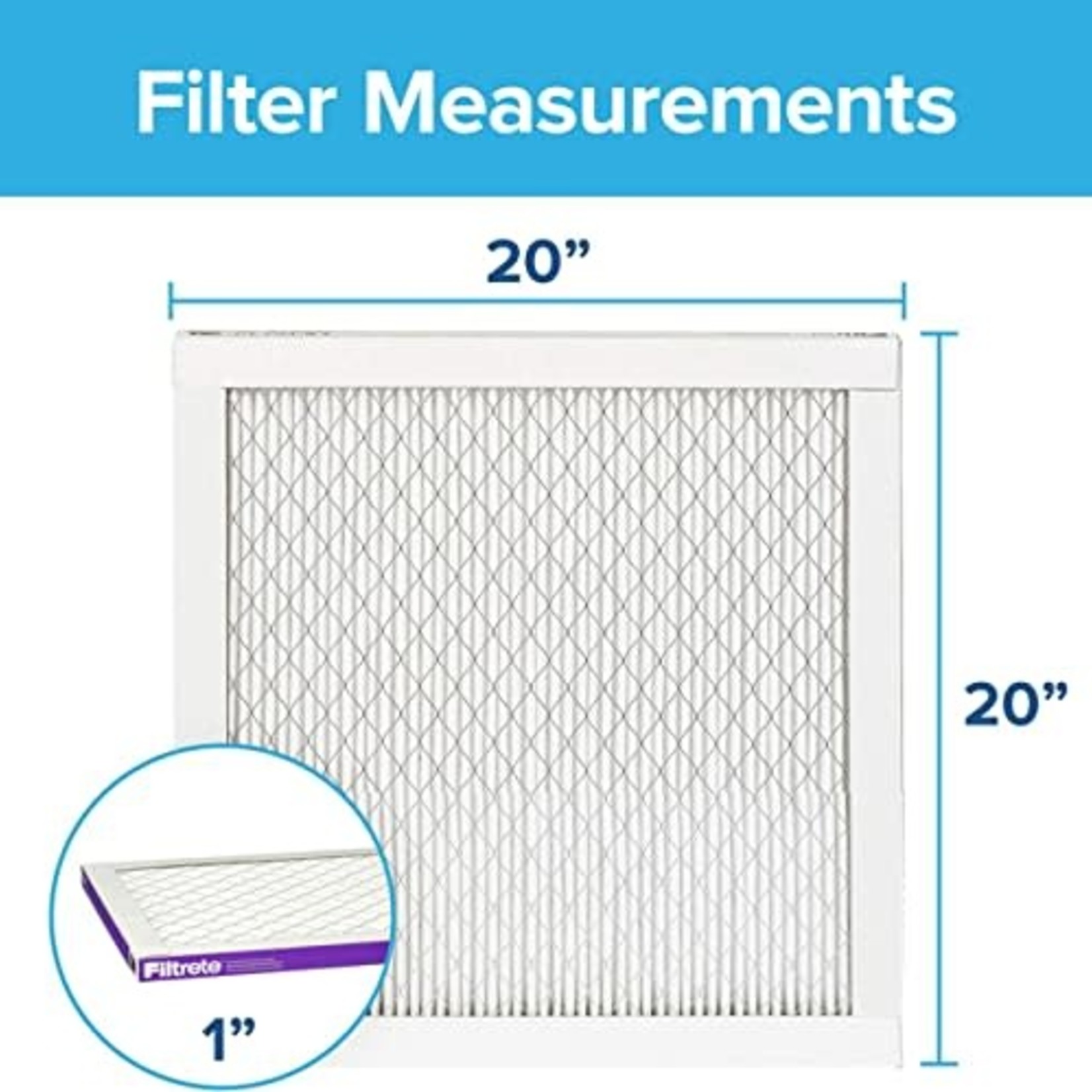 Filtrete AC Furnace Air Filter- 20x20x1 Merv 12- 2 Pack