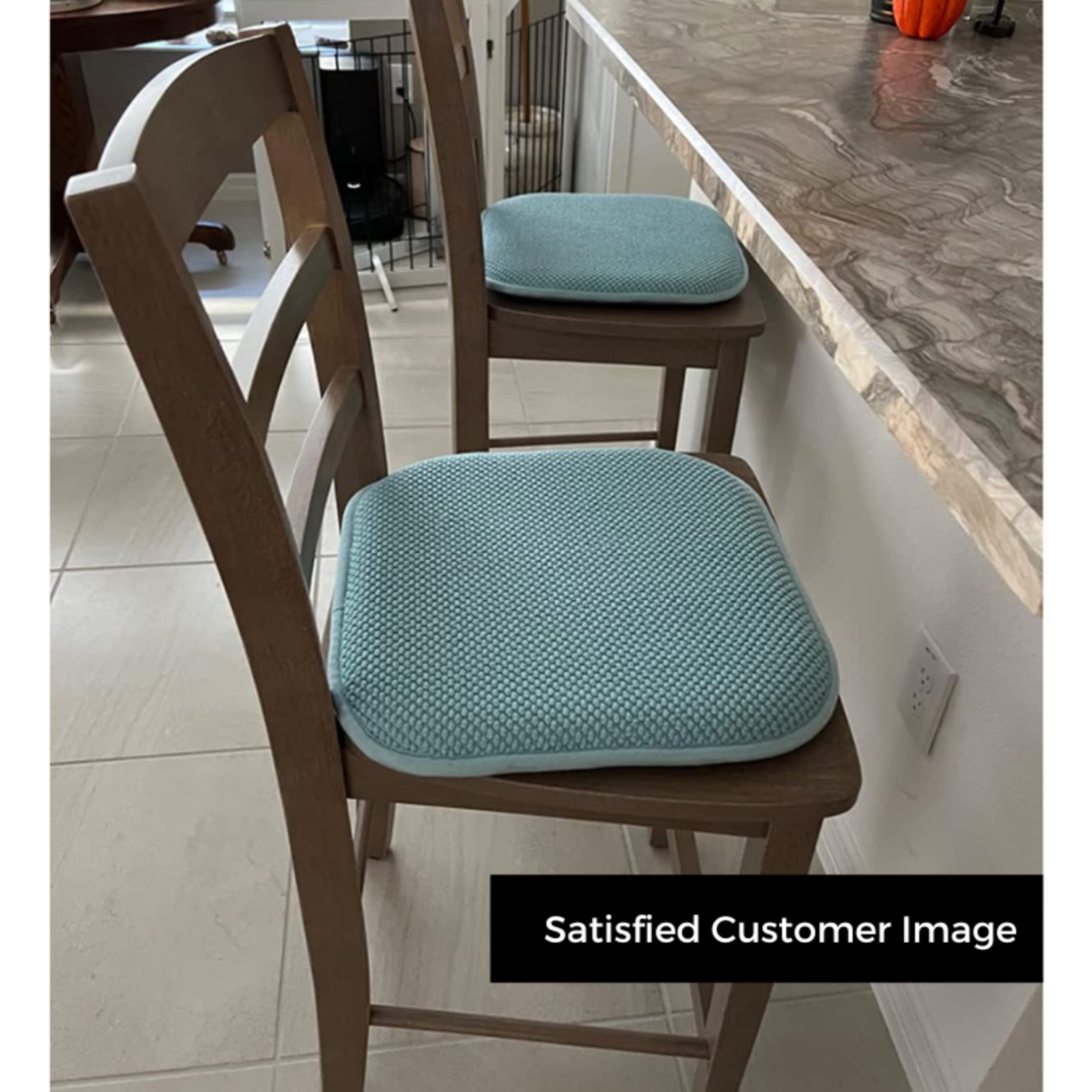 Gorilla Grip Memory Foam Chair Cushions- Light Blue- 6 Pack