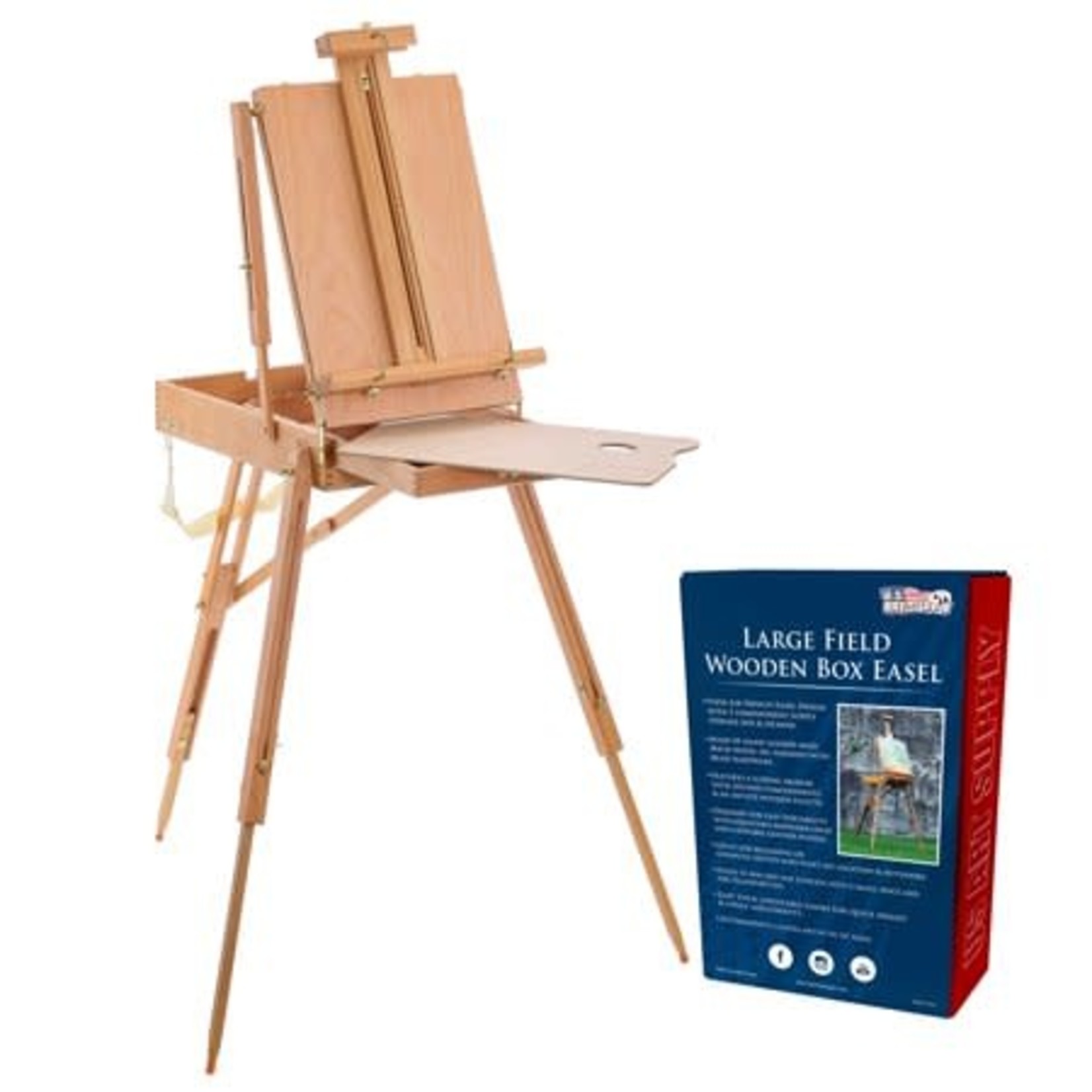 US Art Supply Coronado Wooden Box Easel- Large