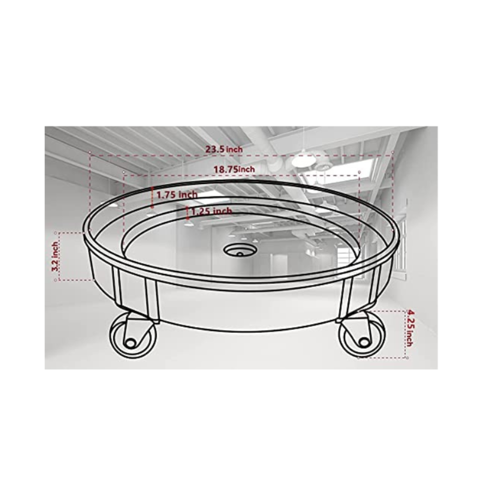 Pake Drum Dolly - 5 Swivel Casters