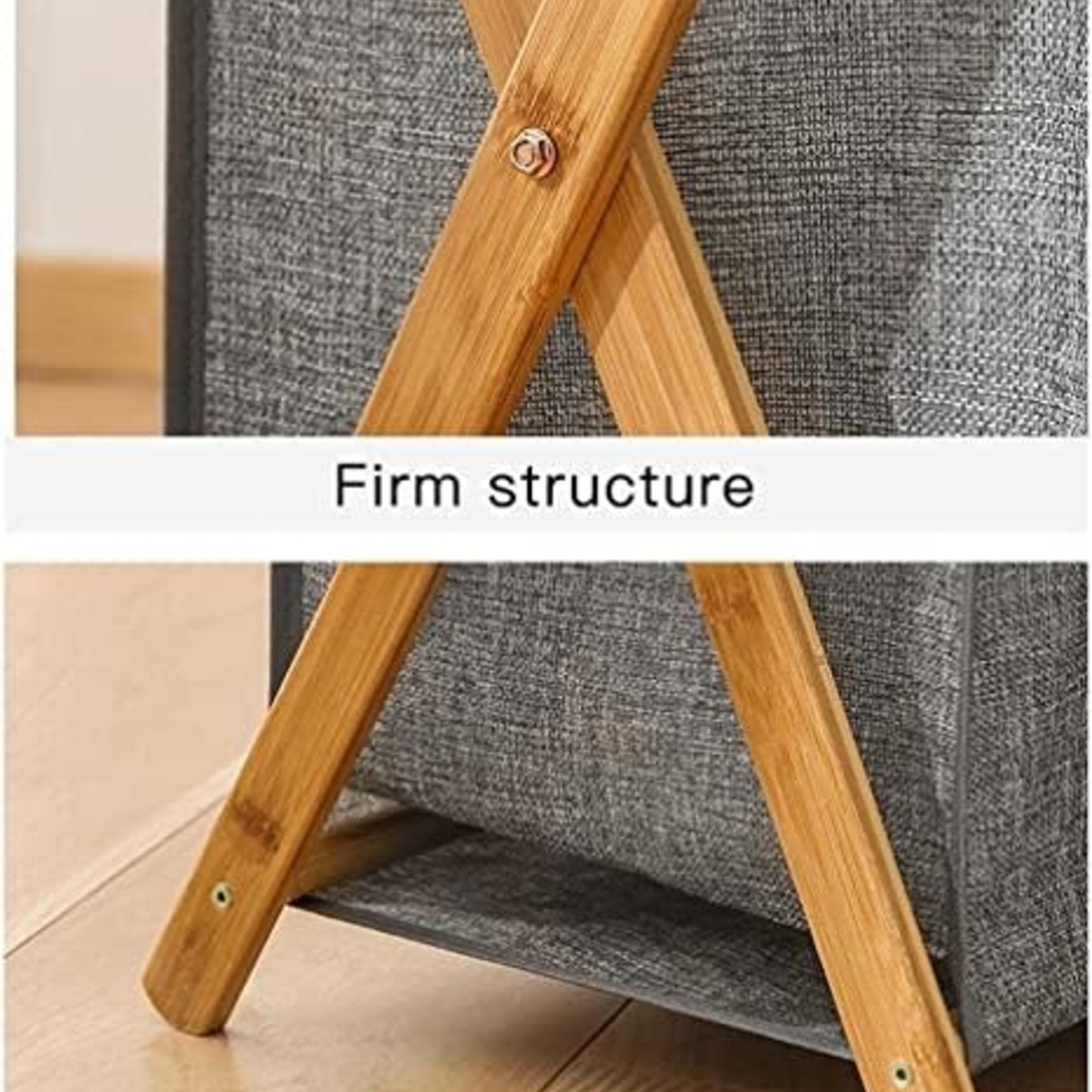 Suiwoyou Folding Laundry Hamper- Large- Gray