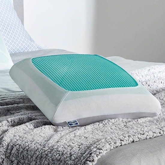 Sealy Essentials Memory Foam Gel Cooling Pillows, White,Standard/Queen