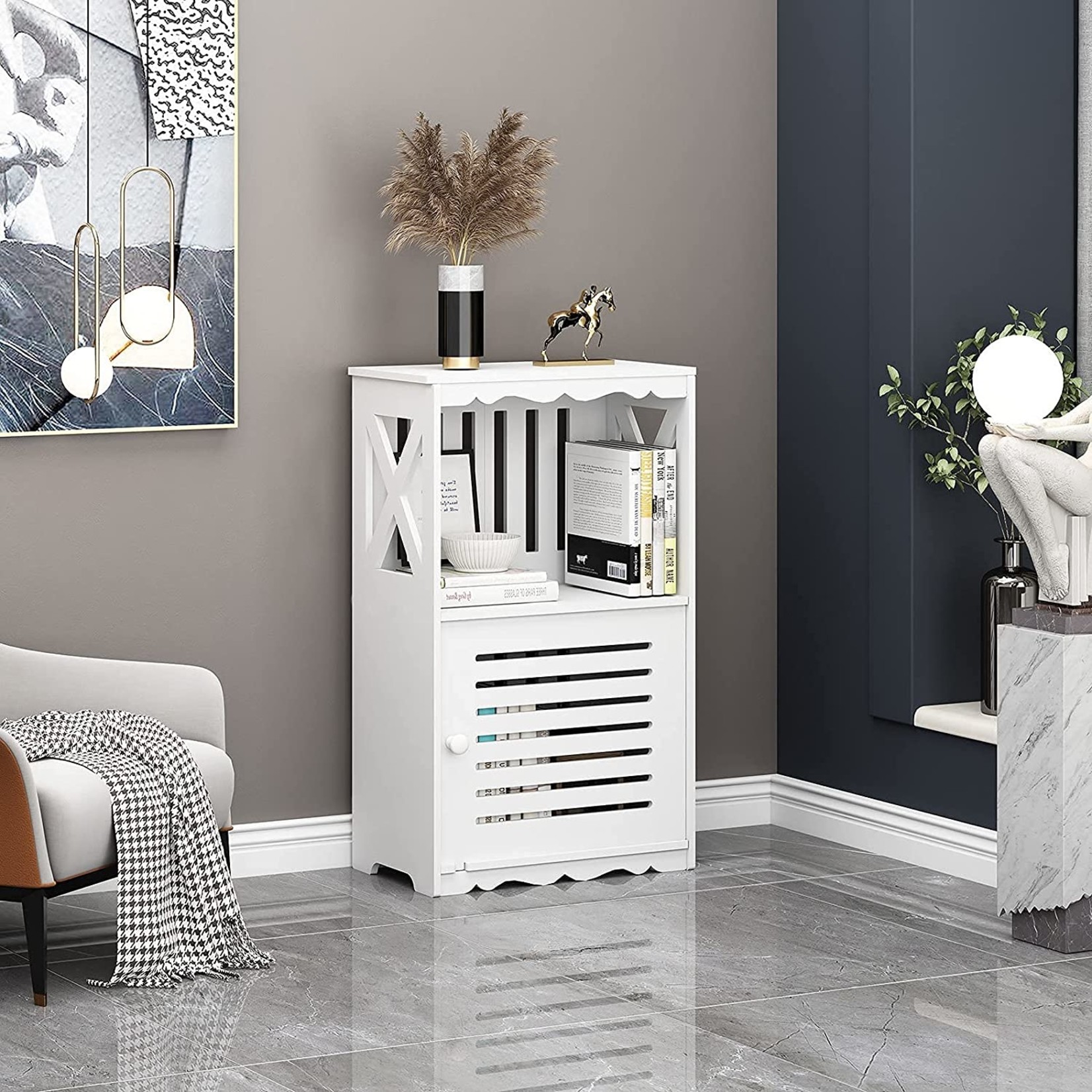 N/W 2-Tier Side Table- White