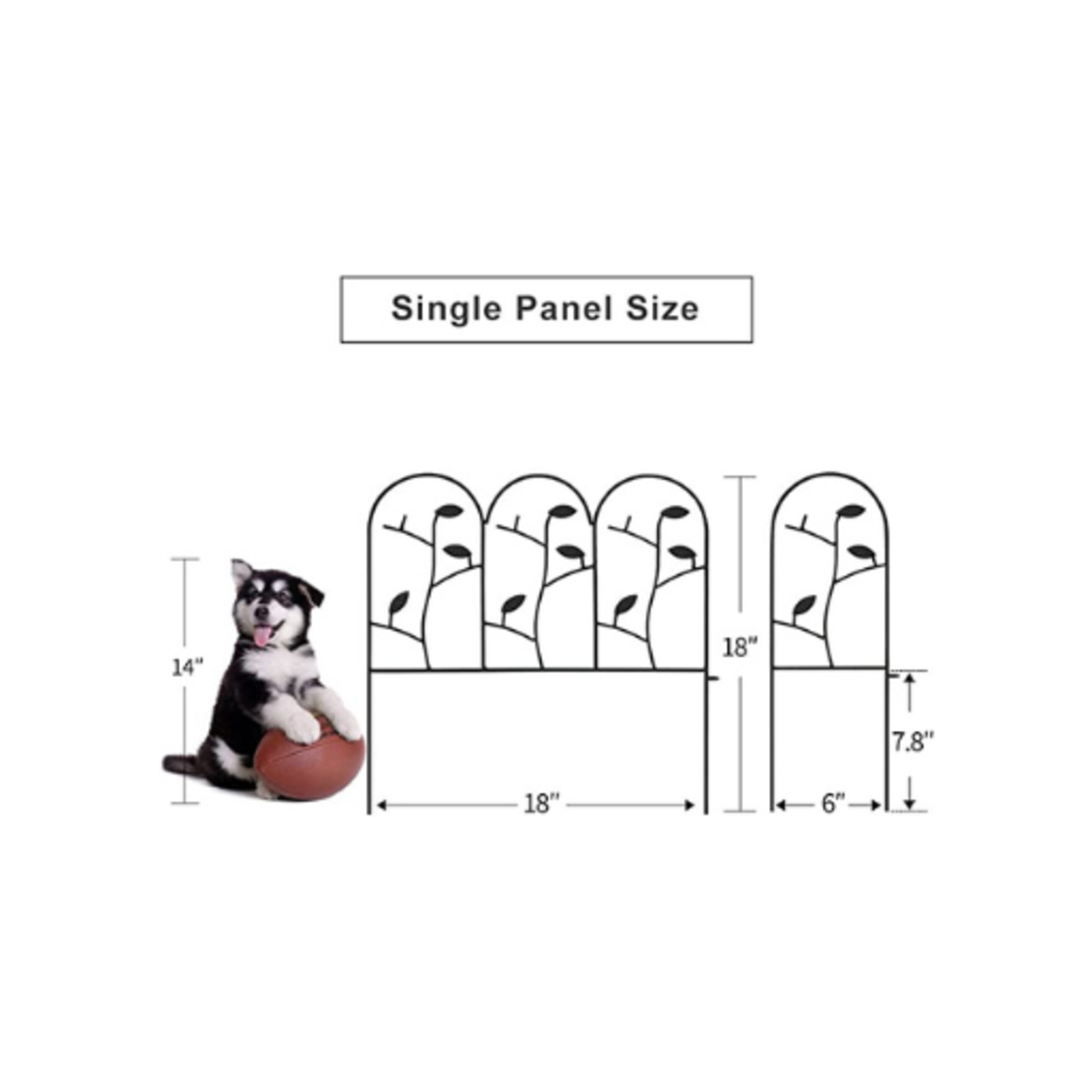 Amagabeli Decorative Garden Fence 18in x 7ft Rustproof Animal Barrier