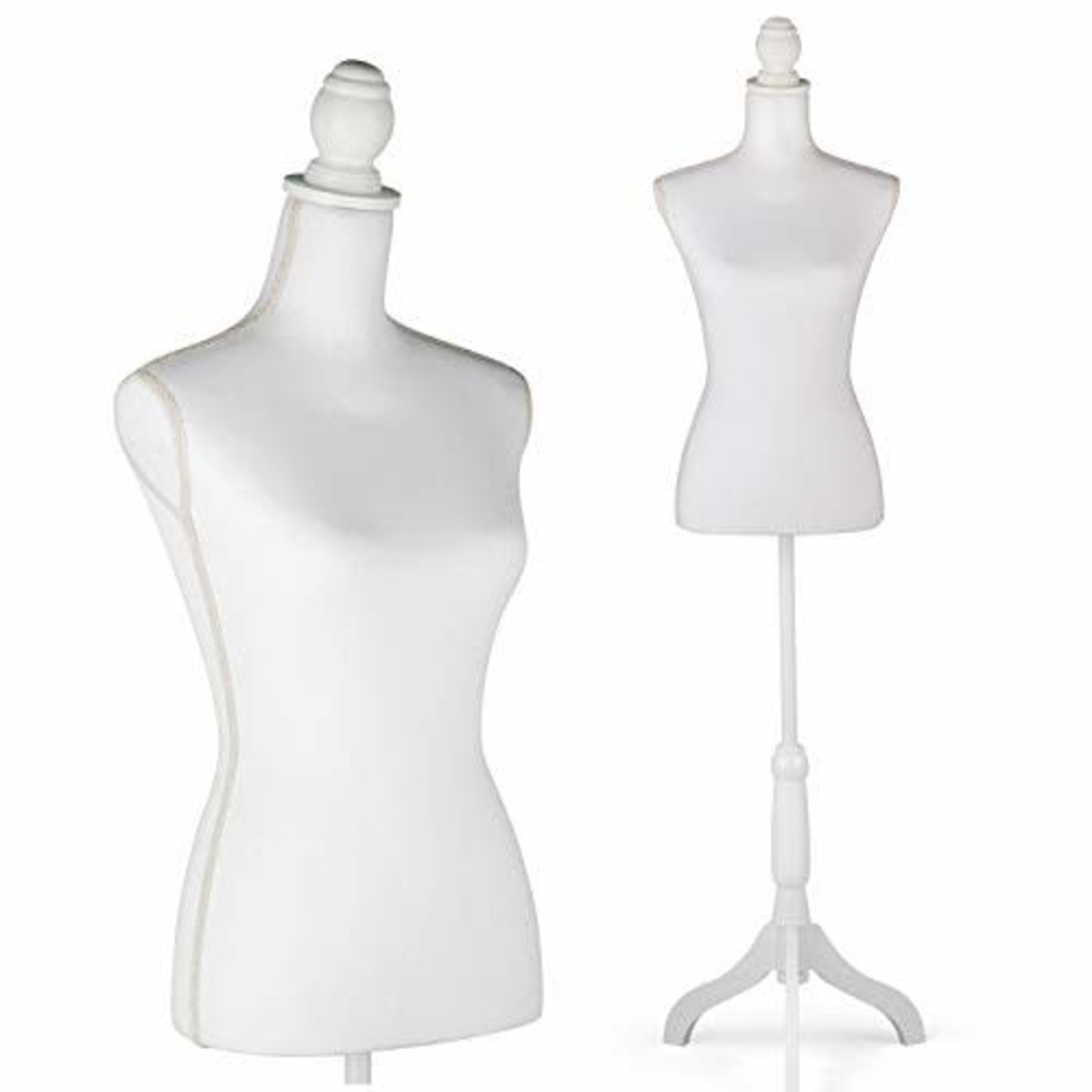 HYNAWIN Female Dress Form Mannequin Torso Adjustable Height Mannequin Body with Tripod Stand for Clothing Dress Jewelry Display White