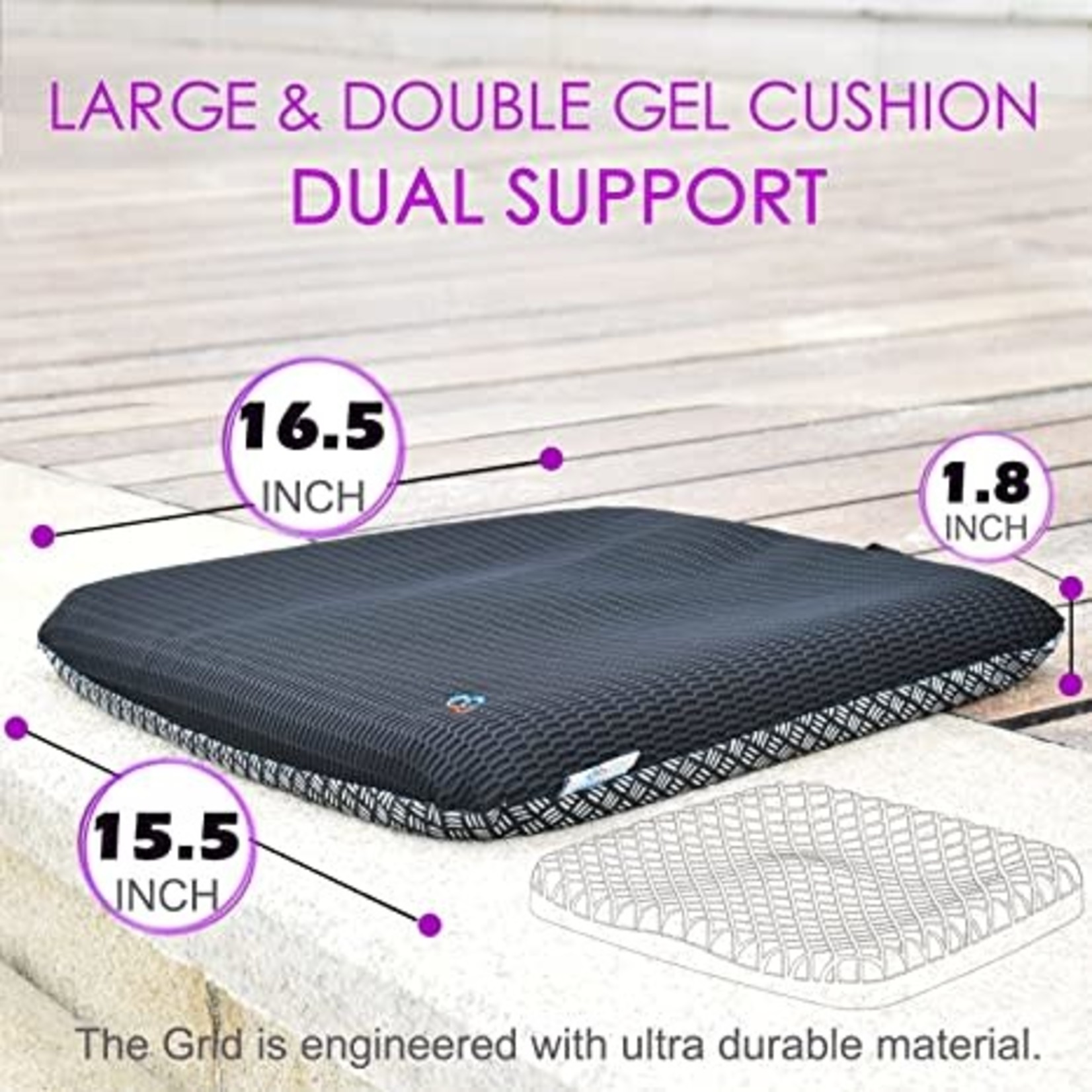 Extra Large Gel Seat Cushion, Tailbone Pillow Seat Cushion Thick